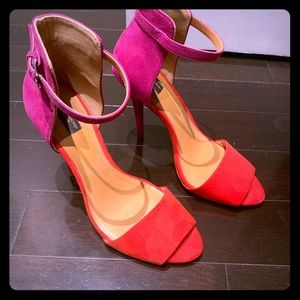 Zara color block high heel sandals
